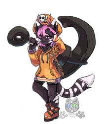  alpha_channel anchor antenna_hair anthro arc_system_works backpack black_body black_fur broken_horn cheek_tuft clothing cosplay dipstick_ears dipstick_tail ear_markings facial_markings facial_tuft felid female fluffy footwear frown fur guilty_gear guilty_gear_strive hair head_markings hi_res hoodie horn looking_away mammal markings may_(guilty_gear) melanistic multicolored_ears multicolored_tail pantherine pink_hair plantigrade salocini_corbin shoes short short_hair simple_background solo standing tail tail_down tail_markings the_corbin_family therobotickitty tiger topwear transparent_background tuft white_tail_tip youtuber 