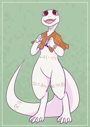  2018 4_toes albino anthro bangle belly belly_markings big_tail biped cape cape_only capelet catsbrew cel_shading clothing crusch_lulu cute_fangs digital_drawing_(artwork) digital_media_(artwork) digitigrade eyelashes featureless_crotch feet female flat_chested front_view green_background hi_res huge_tail jewelry leg_markings lizard lizardman lizardman_(overlord) long_neck long_tail looking_up markings membrane_(anatomy) mostly_nude neck_markings open_mouth open_smile orange_cape orange_clothing overlord_(series) pattern_cape pattern_clothing pink_markings pink_tongue pupils red_eyes reptile scalie shaded signature simple_background slit_pupils smile solo standing tail tail_markings thick_tail thigh_markings toes tongue toony tribal tribal_markings webbed_feet white_body 