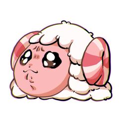  1:1 animal_crossing anthro baaaaacham bodily_fluids bovid caprine chibi crying dom_(animal_crossing) fur headshot_portrait horn icon male mammal nintendo pink_horn portrait sheep solo tears watery_eyes wool_(fur) 