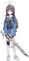  ahoge animal_ears armband bad_link belt_bag binoculars black_hair blue_archive bolt_action emblem fake_animal_ears female full_body gloves green_neckerchief gun halo headband holding holding_gun holding_weapon knee_pads leaf leaf_on_head long_hair long_sleeves looking_at_viewer miyu_(blue_archive) mosin-nagant neckerchief official_art pantyhose pleated_skirt rabbit_ears red_eyes rifle sailor_collar school_uniform shoes skirt sniper_rifle solo straight_hair tachi-e transparent_background uniform weapon white_footwear white_pantyhose yutokamizu 