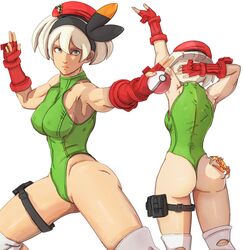  alternate_breast_size animal_on_ass arms_up ass bad_id bad_twitter_id bea_(pokemon) beret black_hairband breasts cameltoe cammy_white cammy_white_(cosplay) cosplay covered_nipples crab crest english_commentary female fighting_stance fingerless_gloves gloves green_leotard grey_eyes grey_hair hairband hat highleg highleg_leotard highres holding holding_poke_ball impossible_clothes impossible_leotard knee_pads large_breasts leotard multiple_views poke_ball poke_ball_(basic) pokemon pokemon_swsh pouch red_gloves red_headwear short_hair solo_focus street_fighter street_fighter_v thigh_pouch thigh_strap thong_leotard vambraces yoracrab 