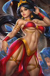  1girls aladdin arab arabian arabian_clothes belly_dancer belly_dancer_outfit black_hair bracelet brown_eyes brown_skin cleavage clothed clothed_female clothes clothing dark-skinned_female dark_skin disney disney_princess evil_queen_jasmine exotic exotic_dancer female female_only fully_clothed harem_girl harem_outfit large_breasts middle_eastern neoartcore olive_skin olive_skinned_female persian_(iranian) persian_clothing persian_female princess_jasmine realistic royalty slave_outfit solo toned_female west_asian west_asian_female 