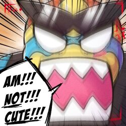  angry anthro avian beak bird blue_body blue_feathers blush english_text eyewear eyewear_on_head feathers hi_res king_dedede kirby_(series) male miaponfubuki nintendo penguin recording solo sunglasses sunglasses_on_head text 