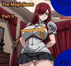  ai-generated armor ass breasts curvy erza_scarlet fairy_tail female highres huge_ass large_breasts long_hair non-web_source panties red_hair shiny_skin thighs underwear white_panties wide_hips 