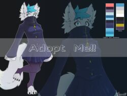  absurd_res anime anthro auction canid canine canis female fluffy hi_res jujutsu_kaisen magic magic_user mammal paws rumiii solo white wolf 