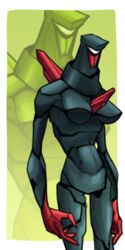  1:2 1_eye alien ben_10 big_breasts breasts cartoon_network claws crystal crystal_creature crystalsapien elemental_creature female md34 mineral_fauna mouthless pointy_breasts red_body sharp_fingers skinny solo spikes spikes_(anatomy) top_heavy white_eyes 