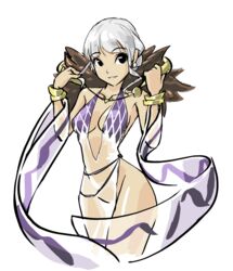  argyle_clothes argyle_dress belt black_eyes commentary dress english_commentary female grey_hair jewelry necklace no_panties ragnarok_online see-through see-through_dress short_hair smile sorcerer_(ragnarok_online) third-party_edit third-party_source 