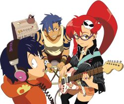  boota guitar headphones kamina simon tengen_toppa_gurren_lagann yoko_littner 