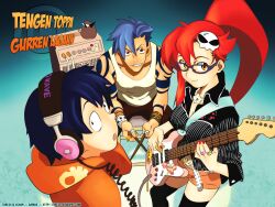  boota glasses guitar kamina simon tengen_toppa_gurren_lagann yoko_littner 