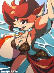  absurd_res animal_humanoid anthro beach big_breasts breasts canid canid_humanoid canine canine_humanoid clothed clothing curvy_figure evelyn_(edy) female fox fox_humanoid fur hair hi_res huge_breasts huge_thighs humanoid juanp1arts looking_at_viewer mammal mammal_humanoid red_body red_fox red_hair sea selfie simple_background smile solo swimwear text thick_thighs true_fox voluptuous voluptuous_female water 