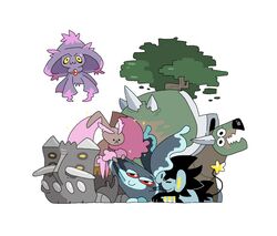  ambiguous_gender anthro bastiodon biped black_body black_fur blue_body blue_markings brown_body brown_fur cel_shading chest_gem colored digital_media_(artwork) feral fin floppy_ears fossil_pokemon fur gem generation_4_pokemon ghost green_shell grey_body group haveneuh hi_res horn jewelry lagomorph legless lopunny lumineon luxray mammal marine markings mismagius nintendo pink_ears pink_markings plant pokemon pokemon_(species) purple_body quadruped red_eyes reptile scalie shaded shell shiny_pokemon simple_background spikes spirit torterra tree white_background yellow_inner_ear yellow_markings 