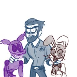  1:1 2021 angry animatronic beard burntrap_(fnaf) crossover digital_media_(artwork) eyebrows facial_hair female five_nights_at_freddy&#039;s five_nights_at_freddy&#039;s:_security_breach group holding_neck human lagomorph leporid looking_at_viewer machine male mammal nicolas_cage rabbit robot scared scottgames steel_wool_studios thecryptidart1st vanny_(fnaf) william_afton_(fnaf) willy&#039;s_wonderland 