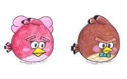  16:10 2011 angry_birds animal_crossing armless avian bird blathers_(animal_crossing) bow_tie brown_body celeste_(animal_crossing) crossover dated duo female feral frown green_bow_tie male multiple_images nintendo owl pink_cheeks pink_hair_bow red_body rovio_entertainment sega sierrastorms signature style_emulation traditional_media_(artwork) widescreen 