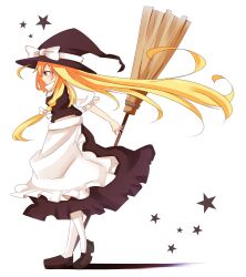  blonde_hair broom commentary_request female hat highres kirisame_marisa long_hair solo tosura-ayato touhou witch_hat 