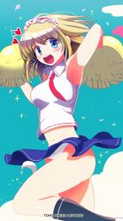  alice_margatroid alternate_costume amisu bad_id bad_pixiv_id blonde_hair blue_eyes blush cheerleader female hairband heart necktie open_mouth panties pom_pom_(cheerleading) round_teeth short_hair sleeveless solo sparkle teeth touhou underwear white_panties 