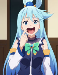  1girls ai_generated aqua_(konosuba) big_breasts blowjob blue_eyes blue_hair cum_in_mouth deepthroat enormous_penis faceless_male facial fellatio female female_only finger_in_mouth finger_in_own_mouth harigane_mental kono_subarashii_sekai_ni_shukufuku_wo! long_hair mosaic_censoring mouth_pull naughty_face oral oral_sex penis_in_mouth penis_on_face penis_out pov pov_blowjob pov_eye_contact purple_eyes school_uniform solo sucking_penis swallowing swallowing_cum swallowing_penis_while_deepthroat 