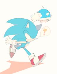  2016 ambiguous_gender anthro blue_body blue_fur clothing crossover duo eulipotyphlan flying footwear fur gloves green_eyes handwear hedgehog looking_at_another male mammal mario_bros mario_kart mem348 monotone_background nintendo question_mark running sega shoes simple_background sonic_the_hedgehog sonic_the_hedgehog_(series) spikes spiny_shell_(mario_kart) white_background wings 