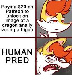  $ 2019 ambiguous_gender anthro big_ears braixen canid canine cartoon_network close-up currency_symbol disgust ear_fur english_text fangs fur generation_6_pokemon grey_background hi_res humor long_ears looking_at_viewer mammal meme narrowed_eyes nintendo open_mouth orange_eyes pink_body pink_nose pink_skin pink_tongue pokemon pokemon_(species) red_body red_fur regular_show sassylebraix scared sharp_teeth simple_background solo squint symbol teeth text tongue white_background white_body white_fur yellow_body yellow_fur 