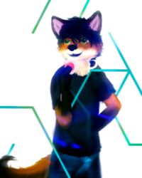  2015 4:5 anthro brian canid canine clothed clothing fox fur green_eyes hair hi_res male mammal open_mouth orange_body orange_fur skymafia smile solo teeth tongue 