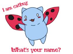  2013 4:3 alpha_channel ambiguous_gender arthropod beetle blue_body blue_fur bravest_warriors cartoon_hangover catbug cucujoid domestic_cat english_text felid feline felis fur happy hybrid insects ladybug mammal open_mouth red_text simple_background smile solo text transparent_background ymia-the-cheetah 