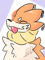  2023 3:4 ambiguous_gender anthro black_nose blep buizel bust_portrait cel_shading closed_eyes closed_smile digital_media_(artwork) eyebrows flotation_device flotation_sac fur generation_4_pokemon happy hi_res mouth_closed multicolored_body multicolored_fur nintendo onlyygaru orange_body orange_fur pink_tongue pokemon pokemon_(species) portrait shaded simple_background smile snout solo tan_body tan_fur three-quarter_view tongue tongue_out white_background 