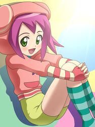  awa capcom green_eyes hibiki_misora pink_hair rockman ryuusei_no_rockman 