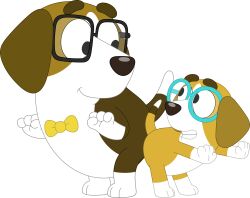  absurd_res alpha_channel anthro beagle bluey_(series) bow_tie brown_body brown_fur butt_bump canid canine canis dancing daughter_(lore) domestic_dog duo eyewear father_(lore) father_and_child_(lore) father_and_daughter_(lore) female fur glasses gloves_(marking) grin hi_res honey_(bluey) hunting_dog leg_markings looking_down looking_up male mammal marcus_(bluey) markings parent_(lore) parent_and_child_(lore) parent_and_daughter_(lore) porygon2z scent_hound simple_background smile socks_(marking) tan_body tan_fur transparent_background white_body white_fur 