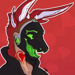  1:1 2024 4_ears anthro artist_name clothed clothing colored digital_drawing_(artwork) digital_media_(artwork) female fur heart_symbol hi_res horn icon machine mammal multi_ear open_mouth portrait protogen protogen_visor screen screen_face shaded signature simple_background sjey_(sjey_arts) sjey_arts smile solo tongue 