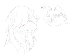  anthro avoid_posting blep blush deltarune dinosaur extinct female hair hair_over_eyes huwon prehistoric_species reptile scalie smile solo speech_bubble susie_(deltarune) text tongue tongue_out undertale_(series) 