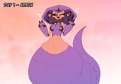  animal_humanoid apode arbok black_sclera breasts cosplay dark_body dark_skin draconcopode fangs female generation_1_pokemon hi_res huge_hips humanoid humanoid_pointy_ears hyper_hips lamia legless looking_at_viewer mysterydad navel nintendo one_eye_closed open_mouth pokemon pokemon_(species) reptile reptile_humanoid scalie scalie_humanoid serpentine smile snake snake_humanoid solo split_form stel_(mysterydad) teeth text wide_hips wink yellow_eyes 