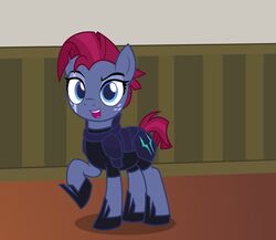  armor badumsquish blue_eyes cosplay crossplay cutie_mark equid equine eye_scar facial_scar freckles friendship_is_magic hair hasbro hi_res horse horseshoe inside looking_at_viewer male mammal my_little_pony my_little_pony:_the_movie_(2017) pony pose red_hair scar solo star_tracker_(mlp) tempest_shadow_(mlp) 