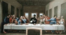  animated apostles bible female furniture human jesus_christ low_res male mammal painting religion snoop_dogg table the_last_supper 