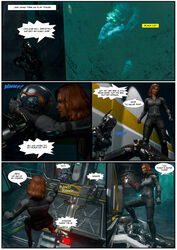  2girls 3d 3d_(artwork) ahe_gao alien black_cat_(marvel) black_widow_(marvel) bodysuit comic domination elmeistro english_text felicia_hardy female forced huge_cock human male maledom marvel marvel&#039;s_avengers_(game) monster natasha_romanoff rape red_hair sex_slave smooth_skin speech_bubble spider-man_(series) superhero superheroine symbiote tight_clothing 