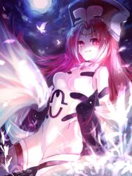  alt_(apou) bad_id bad_pixiv_id bug butterfly female hat houshin_engi leotard long_hair moon night pink_eyes pink_hair slit_pupils smile so_dakki solo thighhighs white_thighhighs 