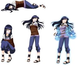  absurdres artist_request blue_hair bondage bondage bound escape highres hyuuga_hinata long_hair naruto struggle struggling tears 