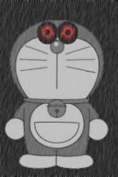  creepy creepypasta domestic_cat doraemon felid feline felis fog hi_res machine mammal monochrome procyonid raccoon red_eyes robot unknown_artist zalgo 