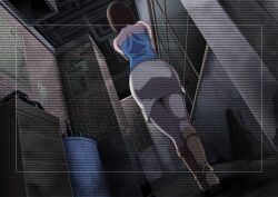  ass brown_hair butcha-u eroquis female jill_valentine recording resident_evil resident_evil_3 solo 