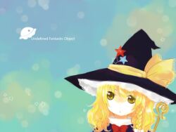  bad_id bad_pixiv_id blonde_hair bow braid female hat hat_ribbon katagiri_(mighty_swing) kirisame_marisa long_hair ribbon side_braid single_braid solo staff star_(symbol) touhou ufo undefined_fantastic_object witch_hat yellow_eyes 