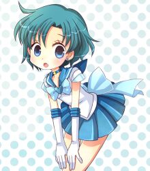  :o back_bow bad_id bad_pixiv_id bishoujo_senshi_sailor_moon blue_choker blue_eyes blue_hair blue_sailor_collar blue_skirt blue_theme bow brooch choker commentary_request female gloves heart heart_brooch hiyopuko jewelry leaning_forward magical_girl mizuno_ami pleated_skirt polka_dot polka_dot_background ribbon sailor_collar sailor_mercury sailor_senshi_uniform short_hair skirt solo star_(symbol) star_choker super_sailor_mercury white_gloves 