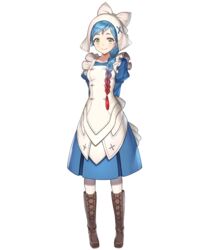  apron arms_behind_back blue_dress blue_hair boots braid closed_mouth collarbone dress female fire_emblem fire_emblem_fates fire_emblem_heroes forehead_jewel full_body gradient_hair highres jewelry knee_boots kousei_horiguchi lilith_(fire_emblem) long_hair long_sleeves looking_at_viewer maid multicolored_hair non-web_source official_art pale_skin pantyhose puffy_sleeves red_hair single_braid smile solo standing tied_hair transparent_background white_pantyhose yellow_eyes 