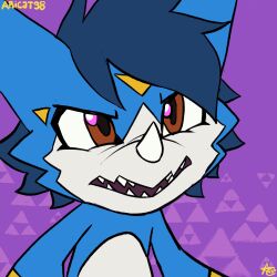  angry animated aricat98 bandai_namco digimon digimon_(species) dragon fanmon hair icon male mythological_creature mythological_scalie mythology reptile scalie teeth veemon yami_the_veemon 