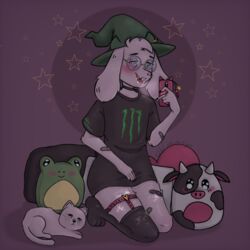  1:1 after_sex anthro ass blinking.night bodily_fluids bovid breath caprine cum cum_in_mouth cum_inside cum_on_face dark deltarune digital_media_(artwork) ejaculation femboy genital_fluids goat hi_res ibispaint_(artwork) male mammal monster_energy plushie profile ralsei selfie simple_background smile solo undertale_(series) 