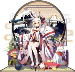  animal ayanami_(azur_lane) ayanami_(pulse_of_the_new_year)_(azur_lane) azur_lane ball bamboo bare_shoulders black_skirt blonde_hair blurry bow cherry_blossoms detached_collar ema female fine_art_parody flower folding_fan food fox fox_mask fur_collar hair_ornament hairbow hand_fan japanese_clothes kadomatsu kagami_mochi katana long_hair long_sleeves looking_at_viewer mask mask_on_head miniskirt mountain mouse_(animal) new_year nihonga official_alternate_costume official_art ootsuki_momiji open_clothes orange_eyes oversized_clothes parody pillow pleated_skirt pom_pom_(clothes) ponytail sandals sayagata sitting skirt sleeves_past_fingers sleeves_past_wrists solo sword tassel temari_ball thighhighs transparent_background waves weapon weapon_rack white_thighhighs wide_sleeves zettai_ryouiki zouri 