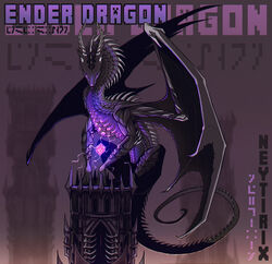  2020 3_toes absurd_res ambiguous_gender belly black_body black_scales claws detailed_background digital_media_(artwork) dragon ender_dragon european_mythology feet female_(lore) feral glowing glowing_eyes hi_res horn long_tail magic membrane_(anatomy) membranous_wings microsoft minecraft mojang monotone_body monotone_scales mythological_creature mythological_scalie mythology neytirix perched pupils purple_belly purple_eyes quadruped rib_cage scales scalie solo spines tail toes video_in_description western_dragon wings xbox_game_studios 