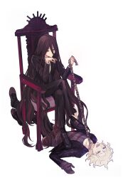  2boys :d absurdly_long_hair arm_up black_footwear black_hair black_jacket black_pants black_socks black_suit black_vest blush brown_eyes chain_leash chains chair chinese_commentary closed_mouth collar collared_shirt commentary_request crossed_legs danganronpa_(series) danganronpa_2:_goodbye_despair danganronpa_another_episode:_ultra_despair_girls expressionless foot_on_chest full_body hair_between_eyes hand_on_another&#039;s_leg hand_on_own_chin highres holding holding_chain holding_leash jacket kamukura_izuru komaeda_nagito leash leash_pull loafers long_hair long_sleeves looking_at_another lying male_focus masochism messy_hair metal_collar mittens multiple_boys on_back open_clothes open_jacket open_mouth pants red_eyes servant_(danganronpa) shirt shoes shuimu_guan simple_background single_mitten sitting smile socks stepped_on striped_clothes striped_shirt suit sweat very_long_hair vest white_background white_hair white_shirt wing_collar yaoi 