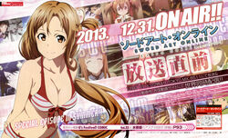  absurdres aincrad alicia_rue armor asuna_(sao) bikini black_iron_great_sword breasts brown_eyes brown_hair cleavage closed_eyes demonic_sword_gram_(sao) dengeki_g&#039;s duel elf eugene_(sao) female half_up_braid highres holding holding_sword holding_weapon knight leafa lisbeth_(sao) lolicon long_hair magazine_scan medium_breasts official_art pointy_ears recon_(sao) red_armor sachi_(sao) scan shoulder_armor silica smile solo swimsuit sword sword_art_online text_focus titania_(sao) twintails very_long_hair weapon yui_(sao) yui_(sao-alo) 