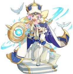  aquarius_(symbol) aries_(symbol) artist_request aura belt bird blue_eyes blue_hair blush boots breasts cancer_(symbol) cape capricorn_(symbol) choker cleavage collarbone constellation_print crop_top elbow_gloves female full_body gemini_(symbol) gloves hand_up hat highres holding holding_staff layered_gloves leaning_forward leg_up leo_(symbol) libra_(symbol) light_blush looking_at_viewer midriff multicolored_clothes multicolored_eyes multicolored_hair multicolored_hat navel non-web_source official_art one_eye_closed open_mouth orb orvelle_(world_flipper) pants pillar pink_hair pisces_(symbol) purple_eyes scorpio_(symbol) shako_cap shirt short_hair_with_long_locks showgirl_skirt sidelocks sleeveless sleeveless_shirt small_breasts solo staff standing standing_on_one_leg star-shaped_pupils star_(symbol) streaked_hair symbol-shaped_pupils taurus_(symbol) tears thigh_boots thighhighs transparent_background two-sided_cape two-sided_fabric two-tone_hair virgo_(symbol) white_cape white_footwear white_gloves white_pants white_shirt white_thighhighs wiping_tears world_flipper yellow_choker zodiac_wheel 