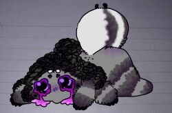  arachnid arthropod black_body black_fur black_hair blush bodily_fluids chibi colored crying digital_drawing_(artwork) digital_media_(artwork) fur grey_body grey_fur hair hi_res male multi_arm multi_eye multi_limb nude purple_eyes simple_background sosu-the-blue-wolf spider tail tears velley_(beastbeans) white_body white_fur 