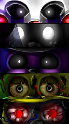  2016 absurd_res animatronic bear digital_media_(artwork) eyes_close-up five_nights_at_freddy&#039;s five_nights_at_freddy&#039;s_2 five_nights_at_freddy&#039;s_3 five_nights_at_freddy&#039;s_4 glowing glowing_eyes group hi_res lagomorph leporid machine mammal marionette_(fnaf) nightmare_(fnaf) rabbit red_eyes robot sanity-paints_(artist) scottgames shadow_bonnie_(fnaf) shadow_freddy_(fnaf) springtrap_(fnaf) 