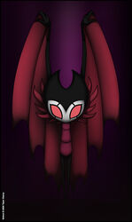  anthro arthropod bat_wings black_markings featureless_(disambiguation) grimm_(hollow_knight) hollow_knight insects lepidopteran male markings membrane_(anatomy) membranous_wings moth purple_background red_eyes simple_background solo tagme team_cherry verona7881 white_mask wings 